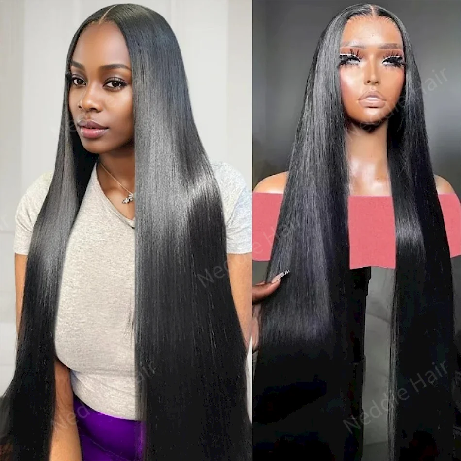 

40 inch Glueless hd Straight 4X4 Lace Frontal Wig Human Hair 100% Natural Pre plucked 5X5 Cheap Brazilian Wigs For Women Choice