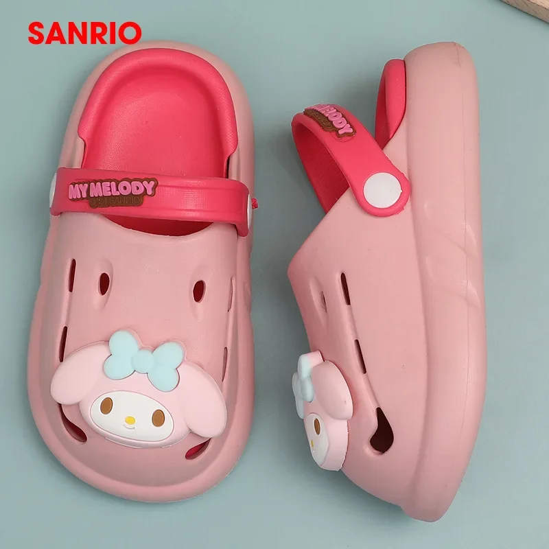 Sanrio Melody-Sandalias de Hello Kitty para niños y niñas, chanclas antideslizantes de fondo suave para el hogar, para verano