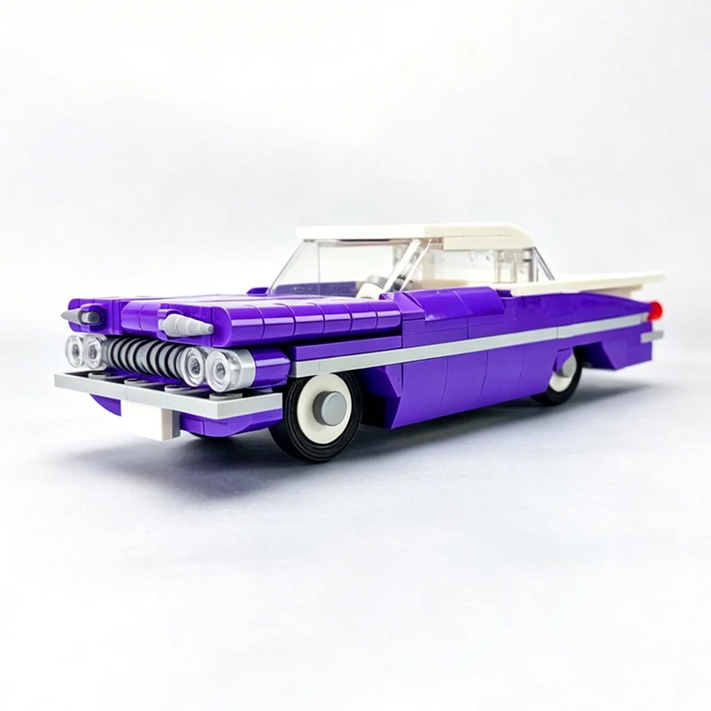 Speed Hypercar Model MOC Building Bricks Retro Convertible Car Impala 1959 Modular Technology Toys Suit Gifts Holiday