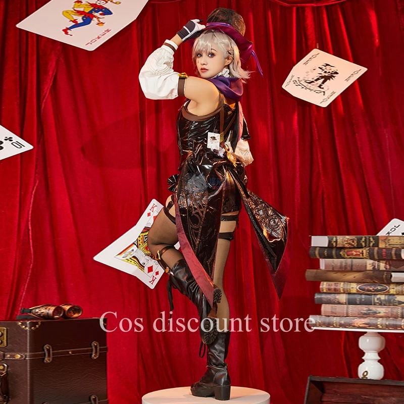 Pre-sale Lyney Cosplay Costume Game Genshin Impact Fontaines Magician Women Dress Role Play Clothing Comic-con Party Suit New