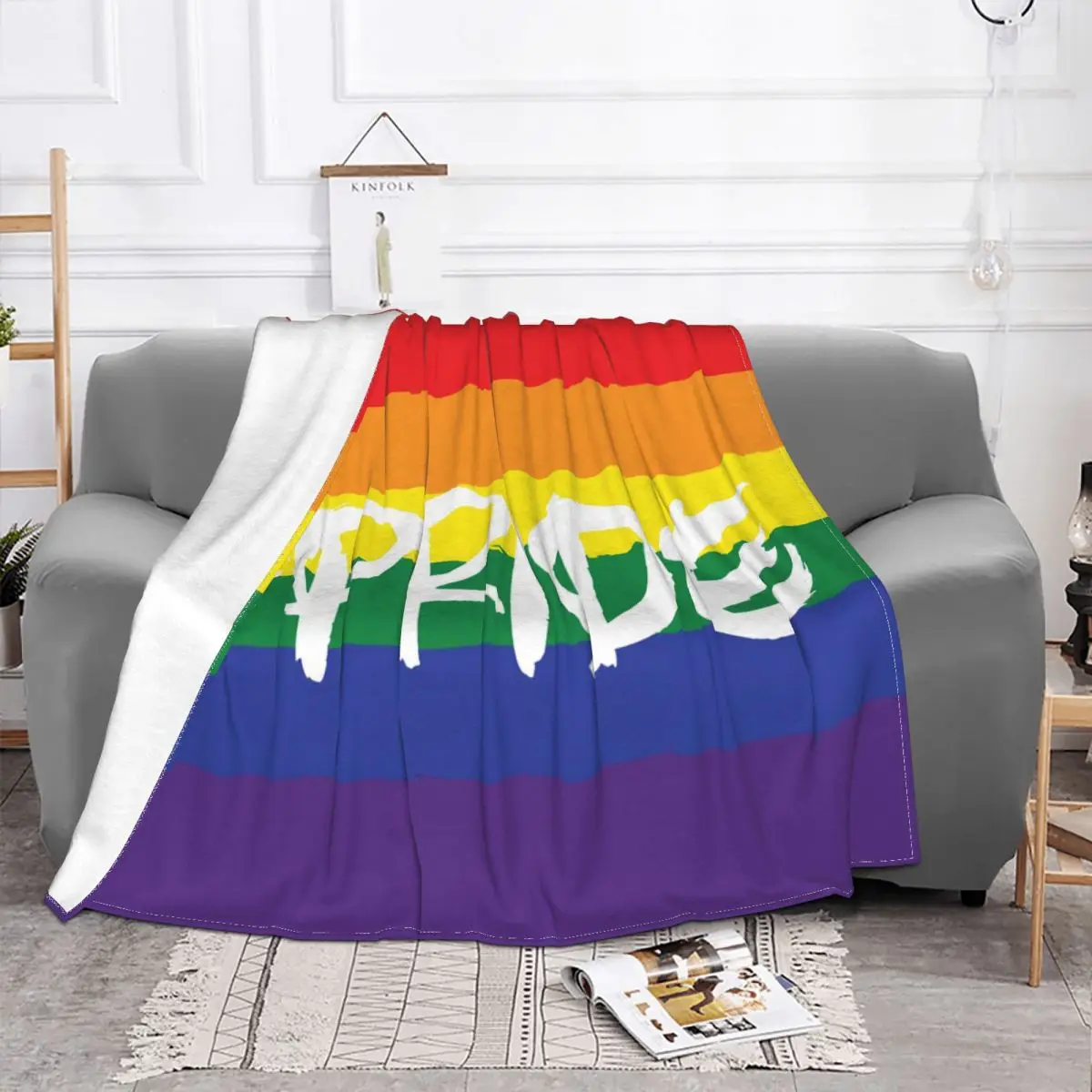 Hashtag Pride Flannel Throw Blankets Lgbt Yaoi Boy Love Blankets for Home Bedroom Ultra-Soft Bedspread