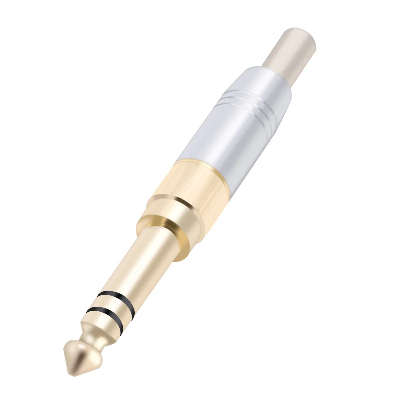 1pc Aluminum Assembly 3.5mm jack male screw plug  Wire Connector Gold-plated 3.5mm 3pole stereo audio speaker plug with spring