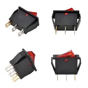 Illuminated Mini Boat Rocker Toggle switch, on and off switch, DIY domestic snap, SPST 3 Pin, 2 positions, AC 250V, 15a, 125V, 20a, 8pcs Main Main Sales Settlement Switch - №1