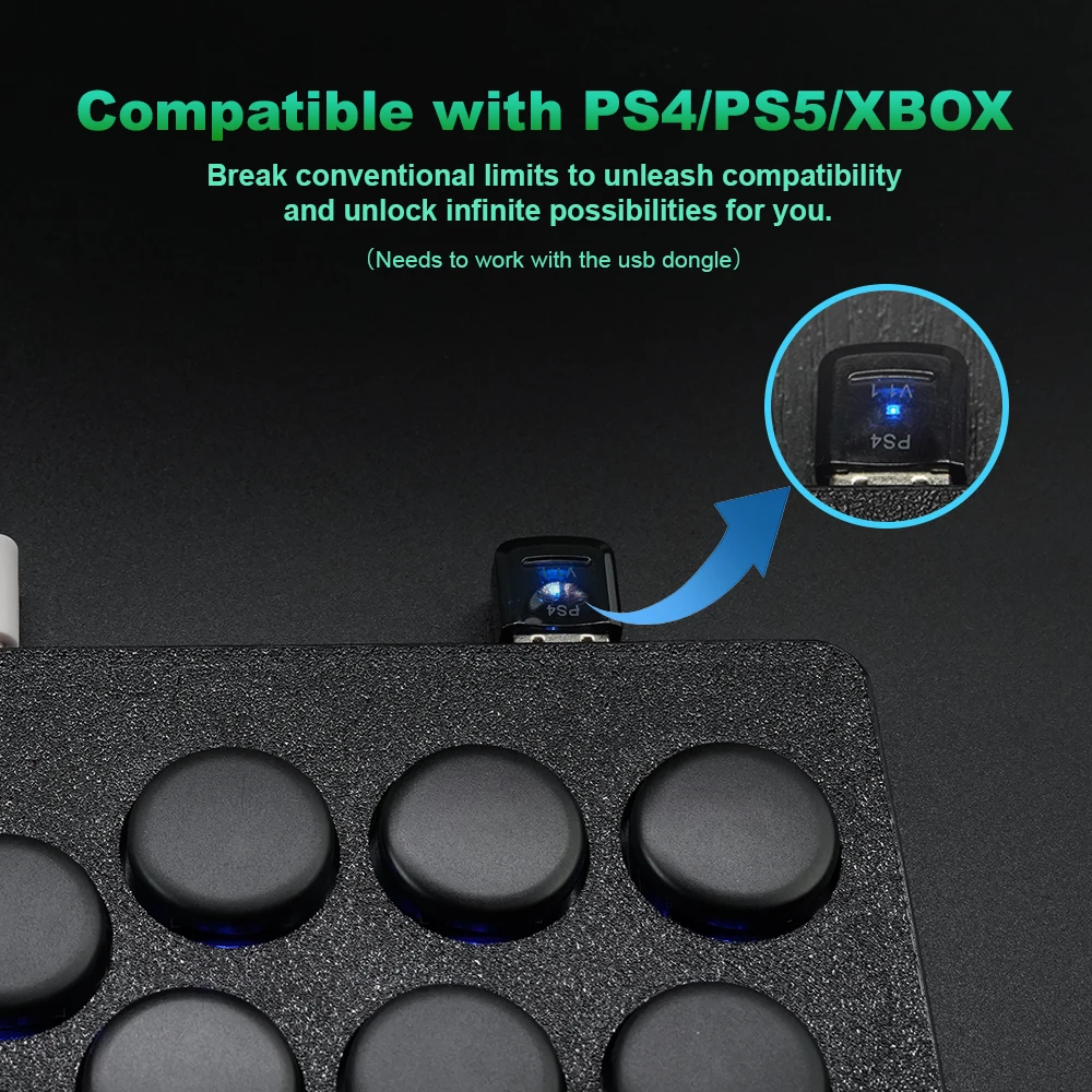 Hitbox 12 Knop Layout, Aangepaste Hitbox Met Multicolor Caps,Hotswappable Schakelaar, Hitbox Controller, Compatibele Pc/Ps3/Ps4/Switch