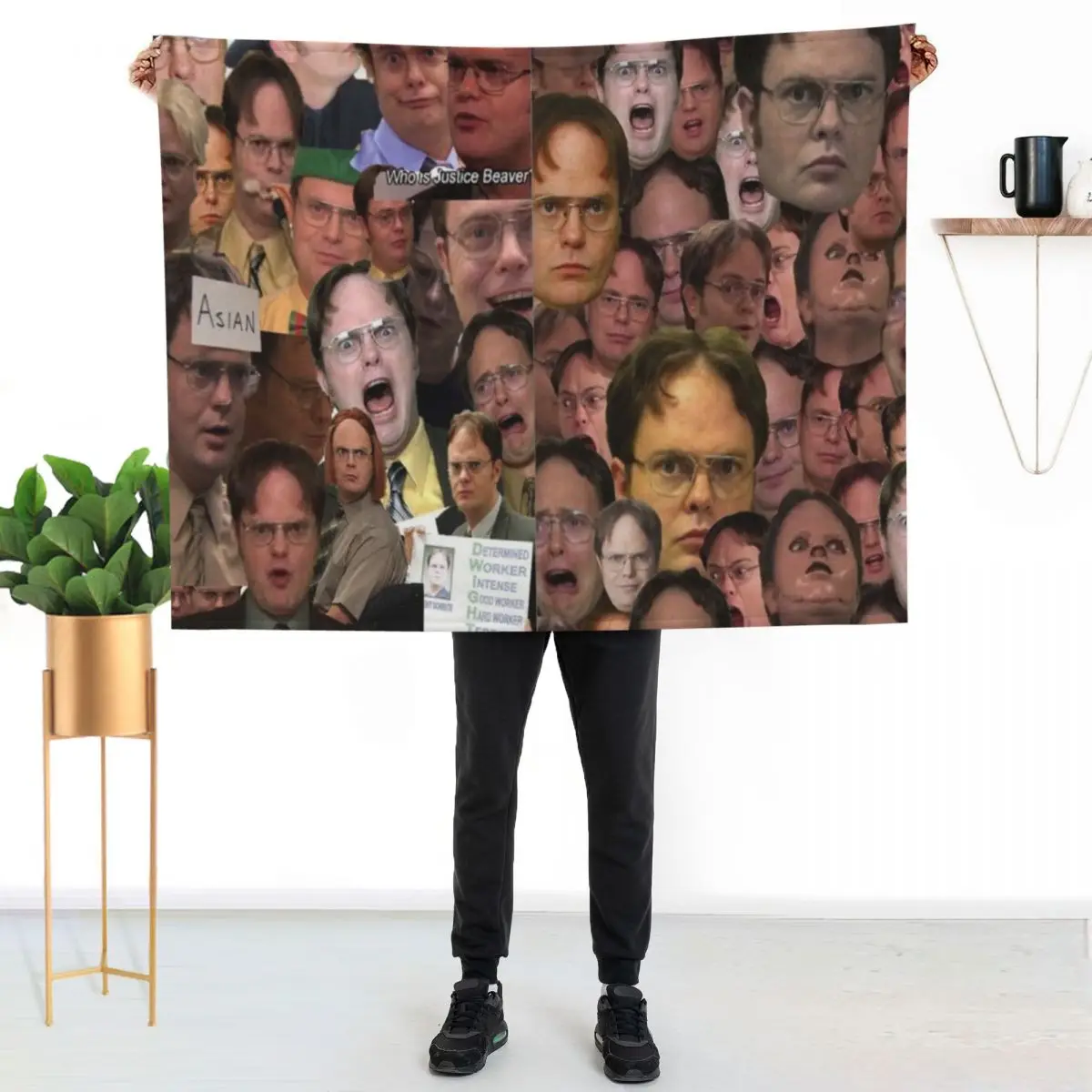 

Dwight Schrute - The Office Throw Blanket Cozy Napping Blanket Gift for Mom Dad
