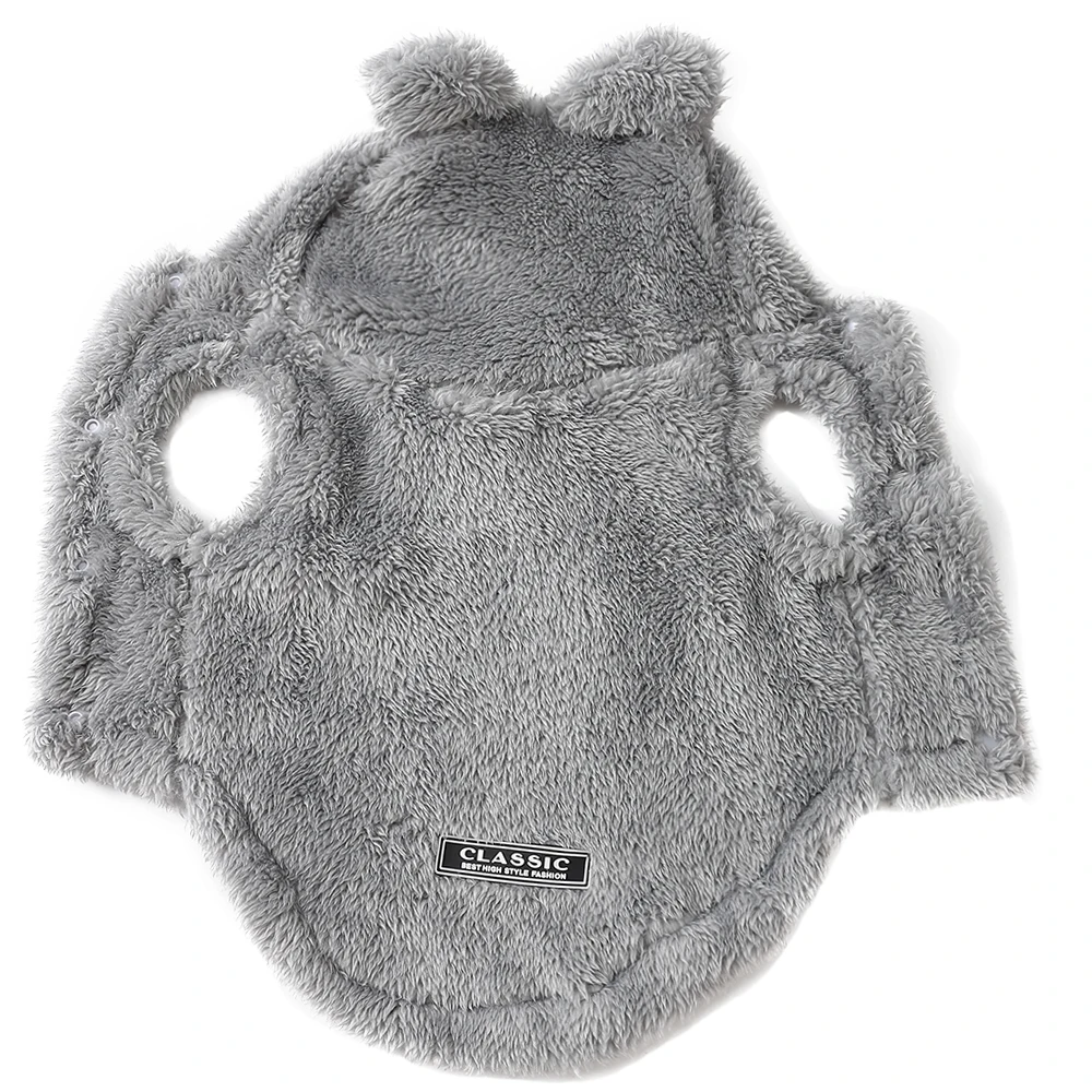 3-teiliger weicher Haustiermantel für kleine und mittelgroße Hunde und Katzen, warme Fleece-Katzenhoodies für den Winter, lustige, niedliche Kleidung mit Hasenohren für Sphynx-Katzen – Detail 8