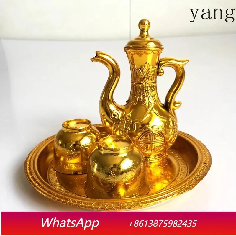 

Yjq sacrificial supplies, wine jugs, wine glasses, four-piece set, sacrificial supplies, teacups, wine glasses