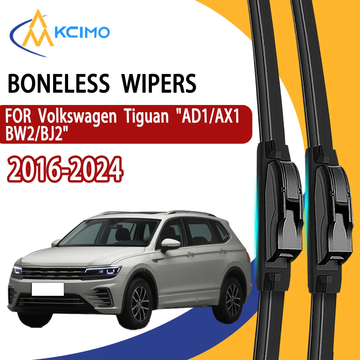 2 قطعة الجبهة ممسحة زجاج أمامي شفرات ل Volkswagen Tiguan "AD1/AX1 BW2/BJ2" 2016-2024 الزجاج الأمامي نافذة اكسسوارات السيارات