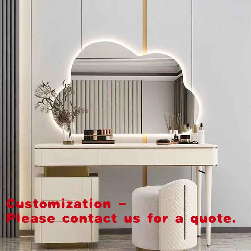 

Customize.Ins Style Cloud Shape Design Three Color Lighting Vanity Mirror Control Lighted Makeup Mirror Vanity D