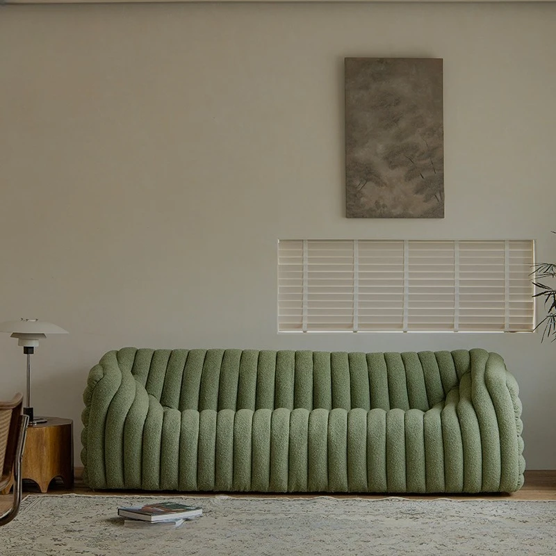 أريكة عش صوف الضأن على الطراز الفرنسي القديم لغرفة المعيشة صف مستقيم لشخص واحد مصمم أريكة قماش غير رسمية من القرون الوسطى