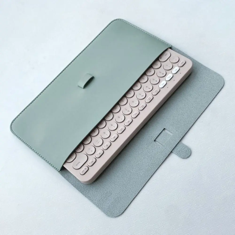 Dustproof Wireless Keyboard Sleeve Anti-Shock Portable Storage Bag PU Leather Ultra Slim Protective Case for Logitech K380