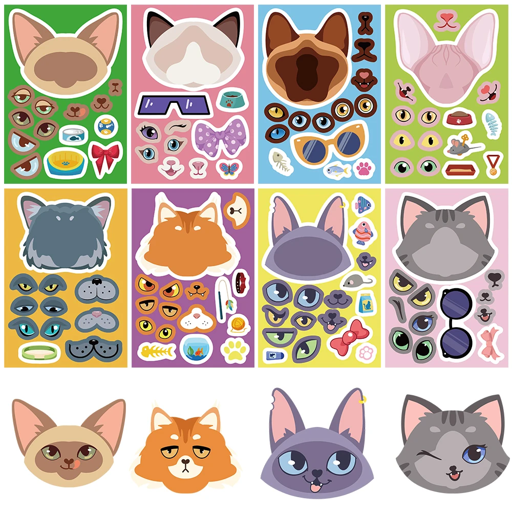 8 szt. Naklejek z kotami, motocyklami, estetyka Harajuku, artykuły papiernicze, na walizki, notatniki, kawę, retro, obrazy artystyczne, naklejki ścienne