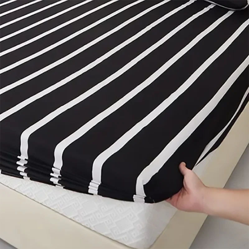 Waterproof Mattress Cover, Bed Sheet Protector, Soft, Comfortable, Breathable, Monochromatic Bedding, Fitted