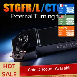 1pcs STGFR1212H16 STGFL2020K16 CTGFR2525M16 CNC tool turning TGF32R/ L insert external groove cutting boring bar tool holder