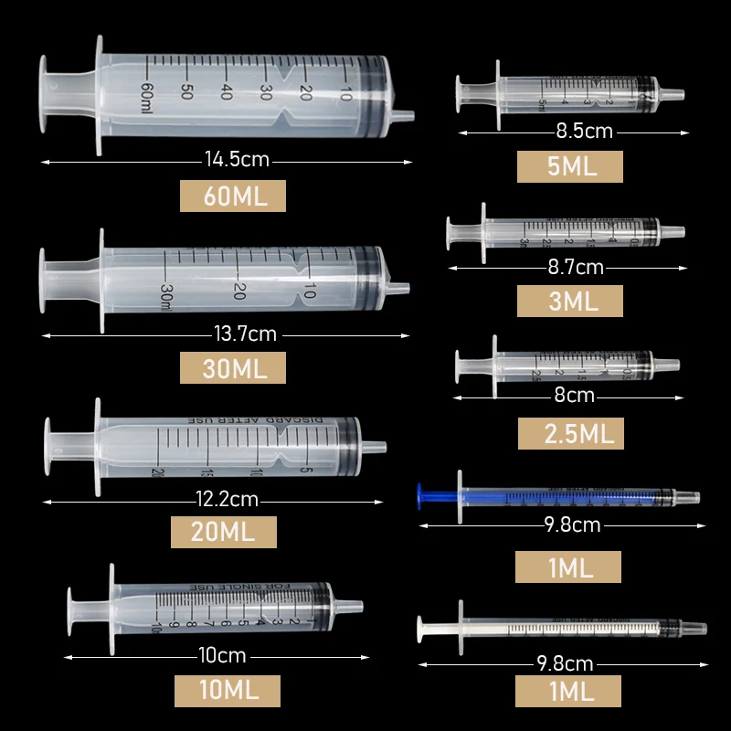 5pcs Pet Cat Puppy Bid feeding Syringe Bird Parrot Feeder or Hydroponics Lab Medical Tool Nutrient 1ml 2ml 3ml 5ml  20ml 60ml