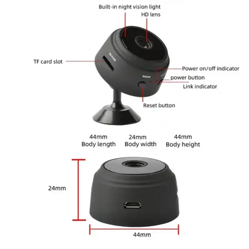 Imagem -05 - Mini a9 Câmera de Segurança sem Fio com Wi-fi 1080p Rede Magnética Visão Noturna Portátil Vídeo Infravermelho Gravação de Voz