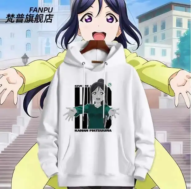 

Anime Lovelive Kanan Matsuura Hooded Hoodie Cosplay Autumn Winter Men Women Coat Loose Jacket Tops anime