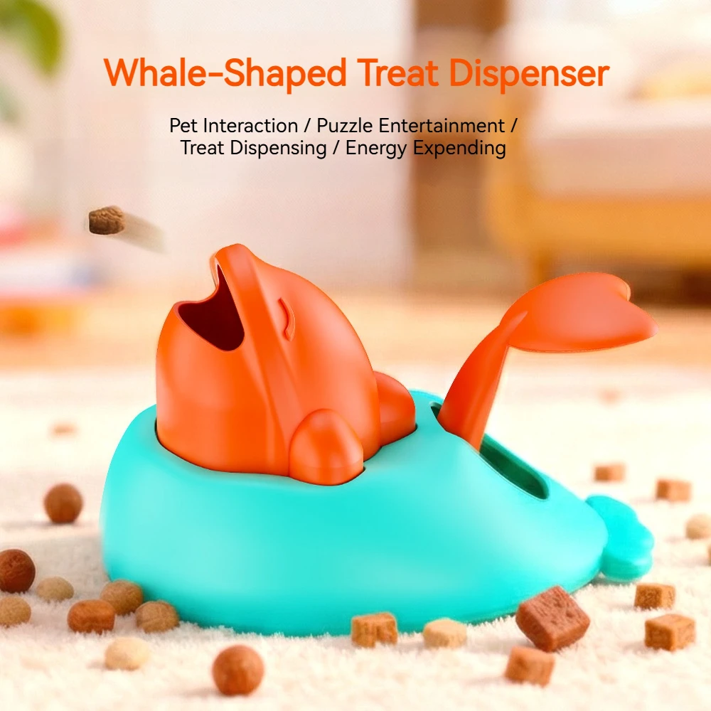 Little Whale Interactive Pet Toy Slow Feeder Food Puzzle Dispenser IQ Training Snack Launcher for Dogs And Cats Pet Supplies