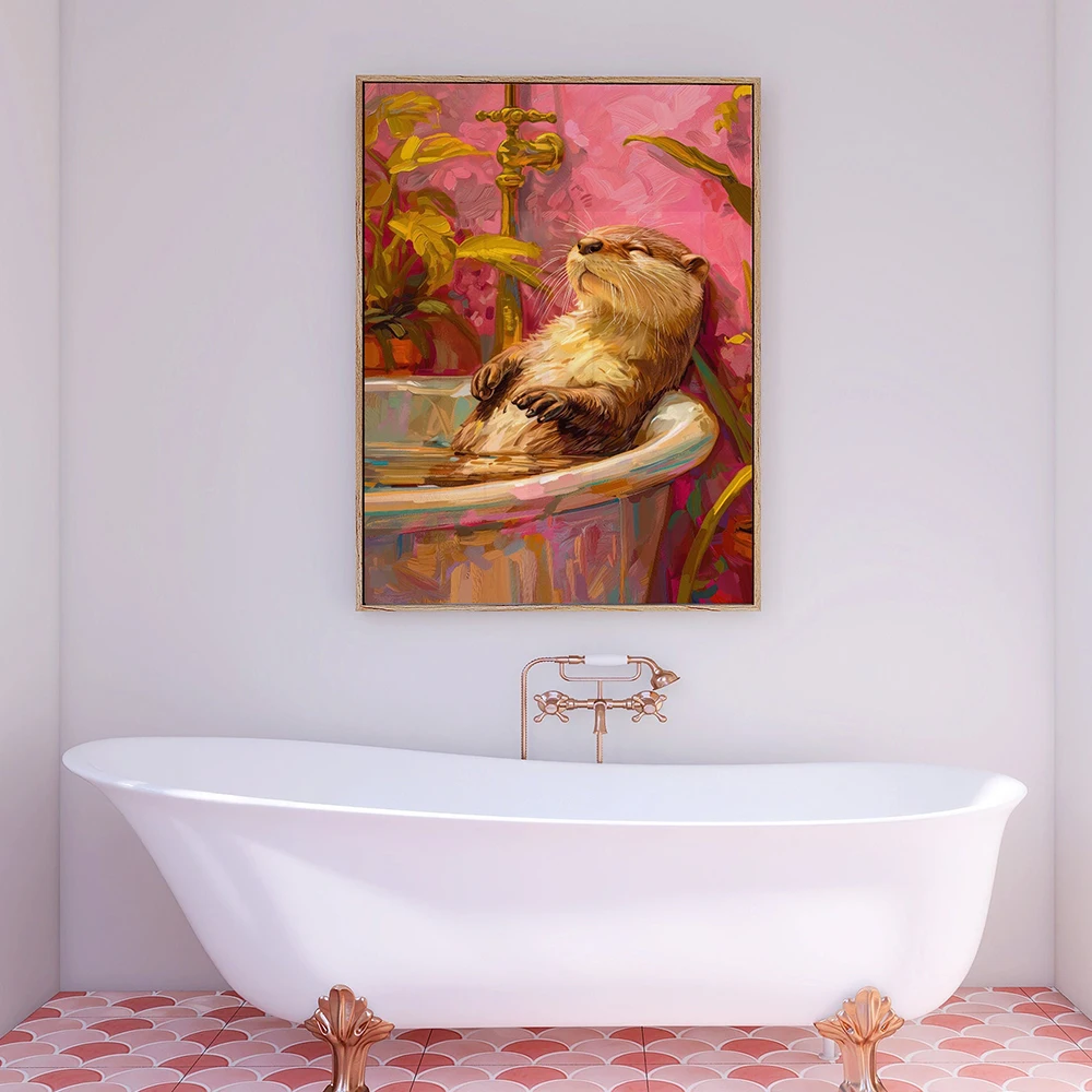 Funny Bathroom Sign Posters Pink Retro Getting Shit Done Quote Canvas Prints Art Painting Wall Pictures for Toilet WC Home Decor