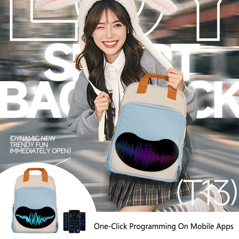 

LED Display backpack woman multimedia backpack Travel Bags DIY Smart backpack School Bags fashion backpacks Waterproof Gift