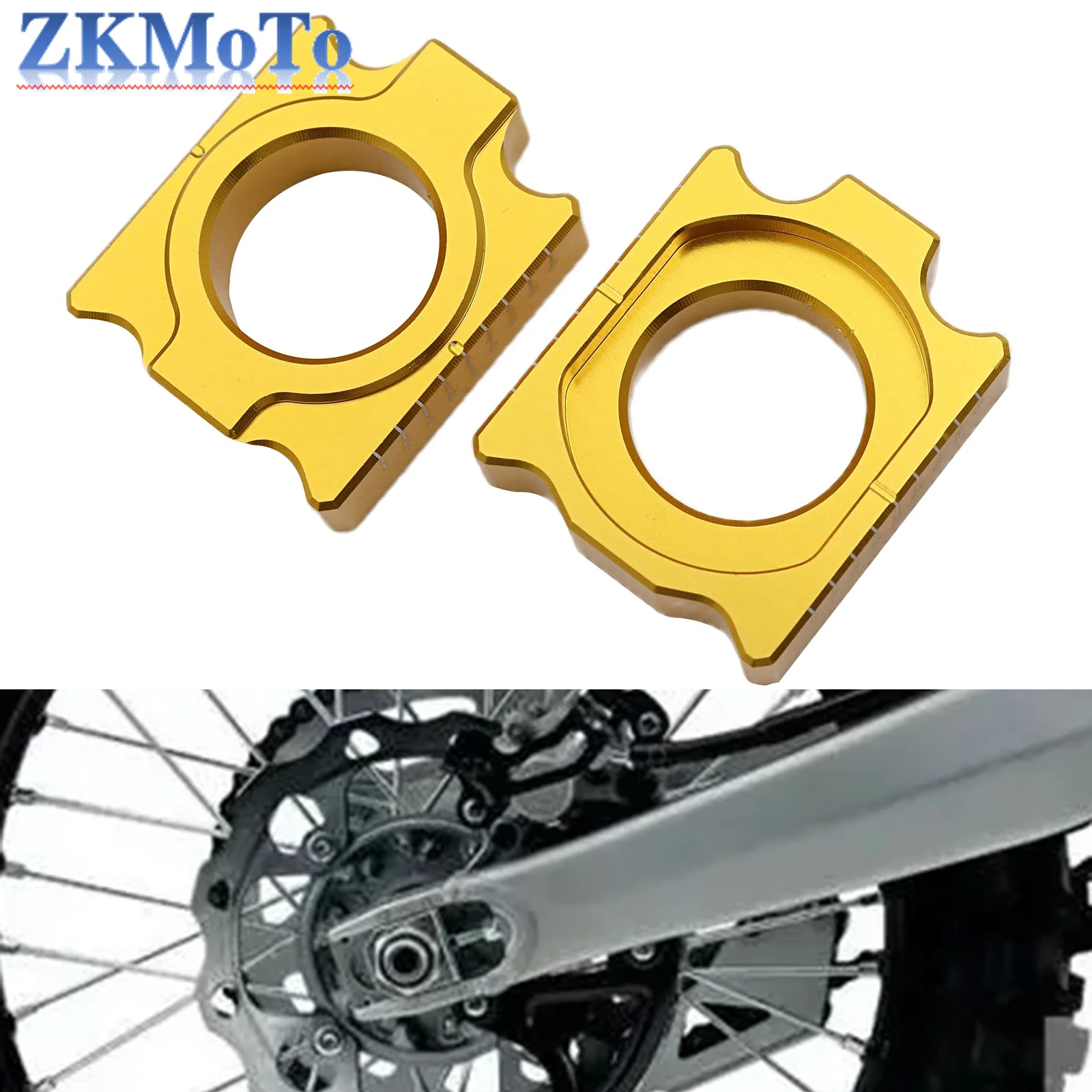 Motocross CNC Aluminum Rear Axle Blocks Chain For Suzuki RMZ250 2004-2016 RMZ450F 2004-2016 RMZ 250 450F Dirt Bike Accessories