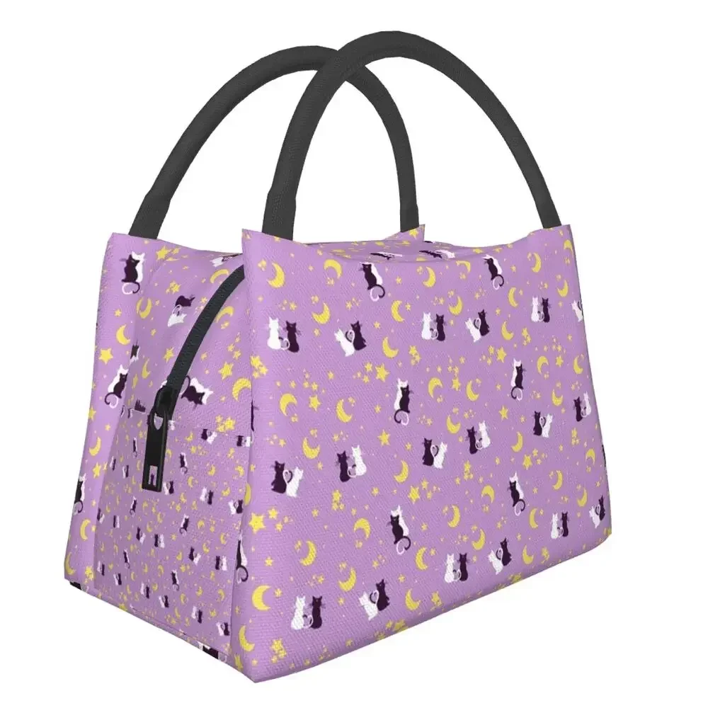 Moon Pattern Thermal Insulated Lunch Bags Women Japanese, Shojo, Sailor Portable Lunch Container Meal Food Box