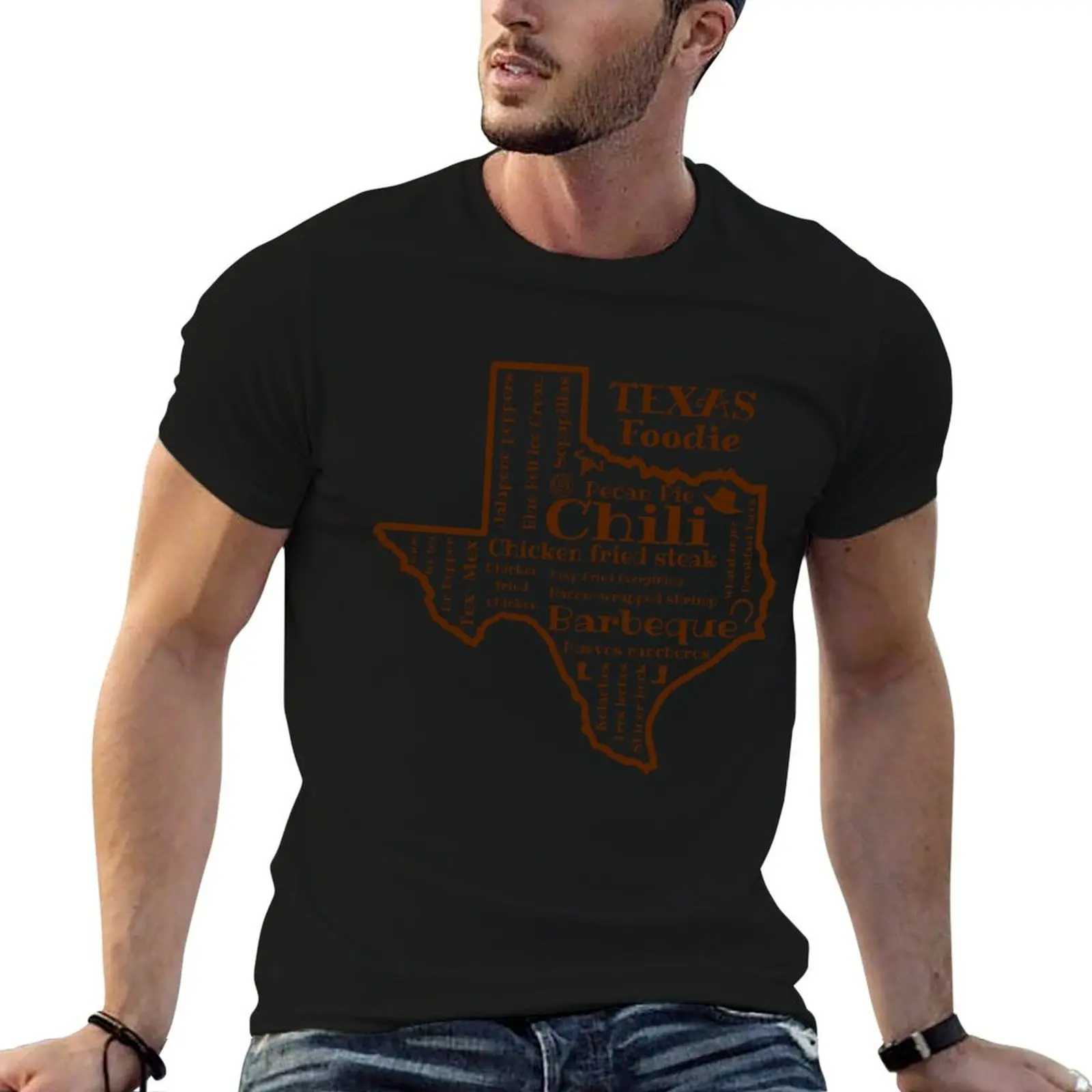

Texas Foodie, Texas food staples T-Shirt vintage t shirts plus sizes funny t shirts for men