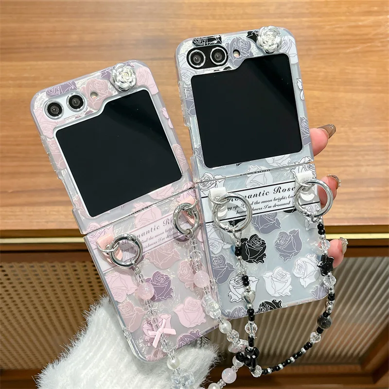 

Creative Line Rose for Samsung Galaxy Z Flip 7 6 5 4 Protective Back Cover for ZFlip5 ZFlip6 ZFlip7 Case Shell