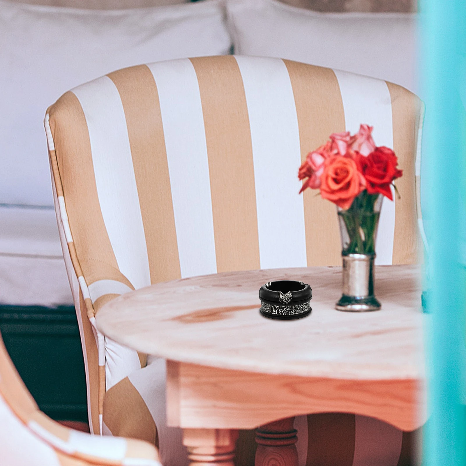 

Wooden Ashtray Cigar Decor Multifunctional Cigarette Holder Desk Home Office Smoke Ash Storage Clean Tidy High Grade Materials