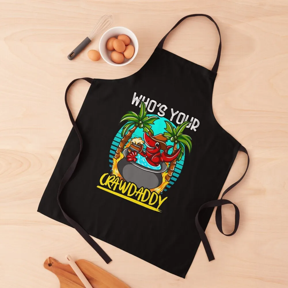 

Crawfish Drink A Beer Whos Your Crawdaddy Southern Crawfish Apron women's work christmas Funny Apron