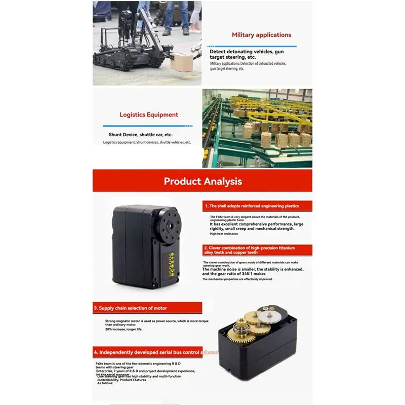 ABJL 15KG High Torque Digital for Servo Motor 2-Axis Bus Serial for Servo for RC Car Steering Robot
