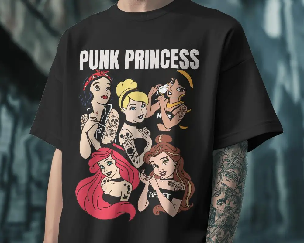 

Punk Princess Graphic Printing Summer Luxury Brand Cotton Men's and Women's T-Shirts Short Sleeves Street Fashion Trend