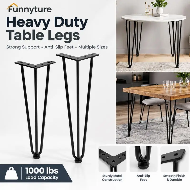 2 pcs Heavy Duty Wrought Iron Metal Table Legs Desk Legs Table Feet Bracket for Coffee Table Cabinet Bar Furniture Support