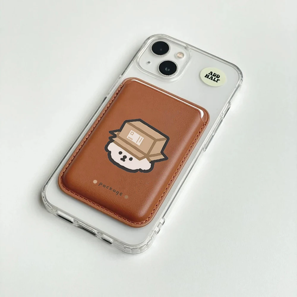 Puppy Leder-Kartenetui Handyhülle Kartenhalter für Magnetische Hülle Geeignet für alle iPhone Magsafe Karten-Handy-Rückseiten-Taschen – Detail 2