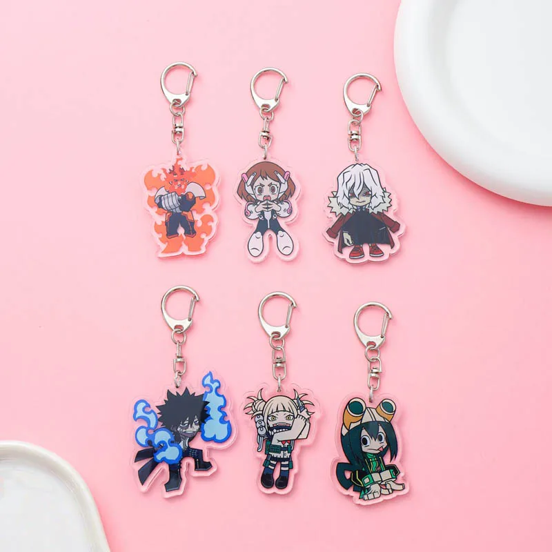 1/11 Peças Chaveiro de Acrílico Anime My Hero Academia, Pingente Fofo para Mochila, Acessórios Divertidos para Bolsa, Decoração, Presentes de Feriado