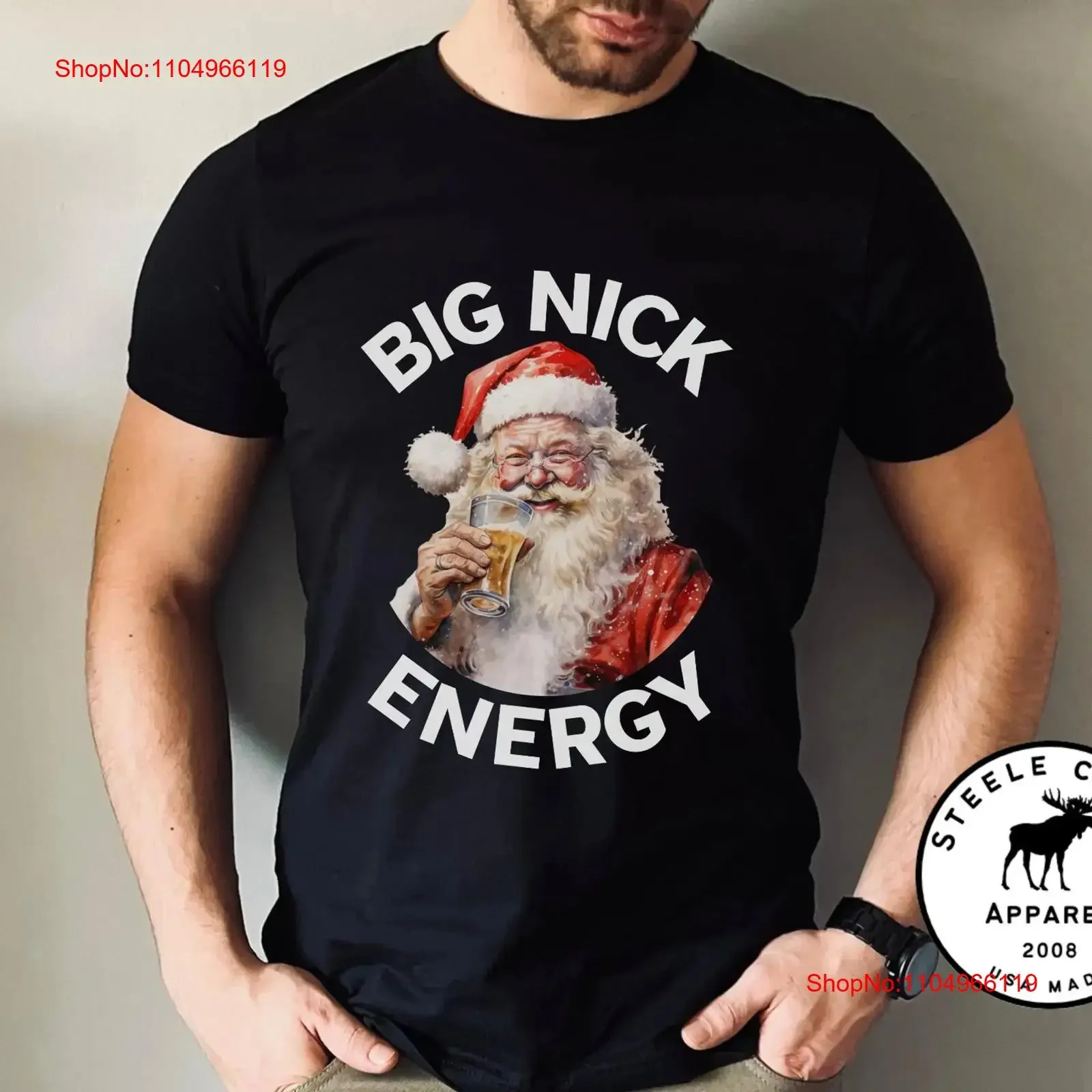 

Футболка Big Nick Energy Christmas Pun Santa Face Offensive Bad Party, винтажная стираная модная унисекс, слегка универсальная графика
