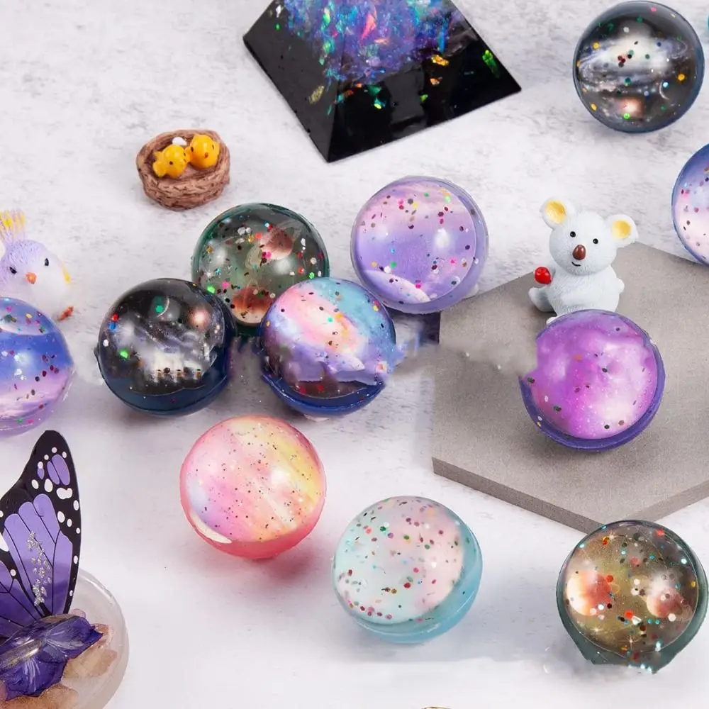10pcs Galaxy Solar System Planet Balls Starry Sky Bouncy Ball Space Planets Ball Soft Eight Planets Galaxy Foam Ball