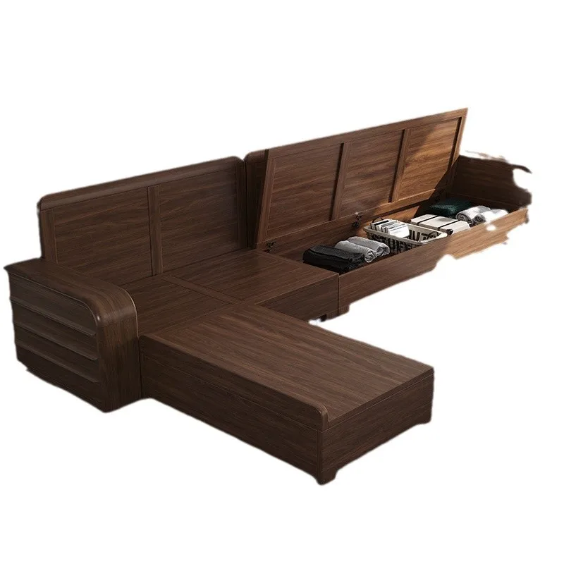 

Solid wood sofa winter and summer dual-purpose modern simple new Chinese high-box storage concubine sofa