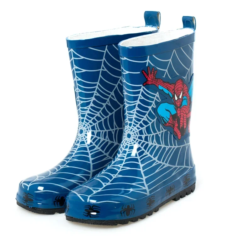 New Disney cartoon kids  Spider-Man Rain Boots Student Rain Boots Children's Fashion Non-Slip Short shoes