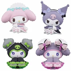 Kawaii Sanrio Figuras, Kuromi Minha Melodia, Action Figures, Mix Gashapon, Sanrio, Lolita, Estilo Chinês, Brinquedos de Bonecas Modelo, Presentes