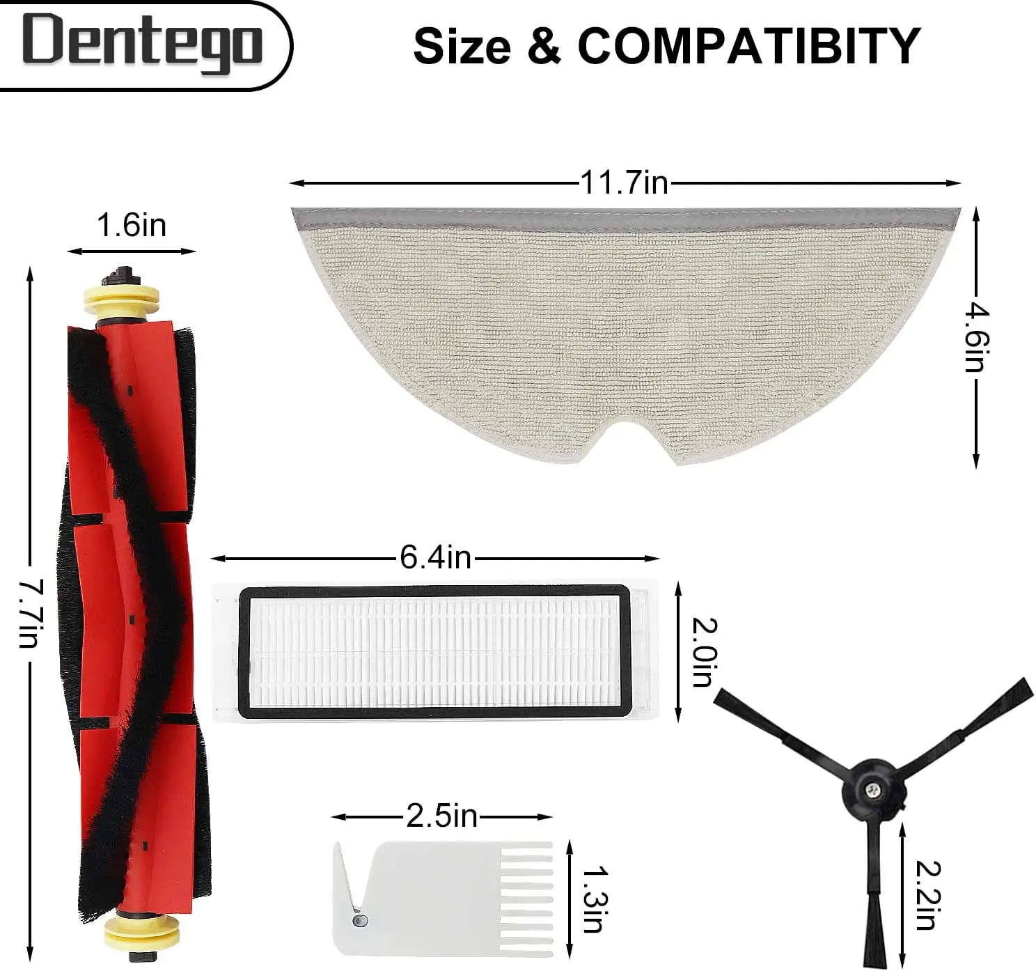 Piezas de repuesto para Roborock, accesorios de cepillo lateral principal, filtro Hepa, mopa, Compatible con Roborock S5 S50 S55 S6 Max MaxV Pure E4 E5 S502-00