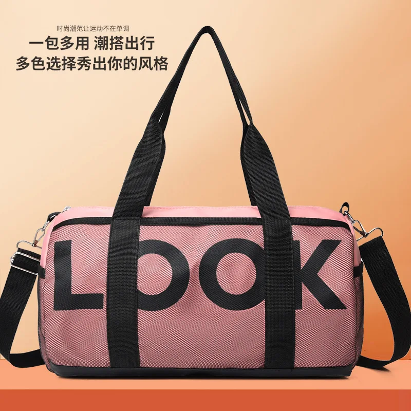 Lightweight water‑resistant duffle bag,large capacity.Hand/cross‑body for gym,swimming,short trip.