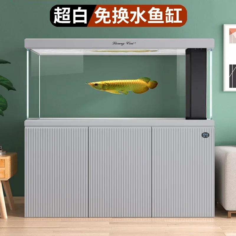 

Bottom Filter Fish Tank Large Living Room Home Floor Change Water Super White Glass Aquarium Bottom Filter Dragon Fish Tank