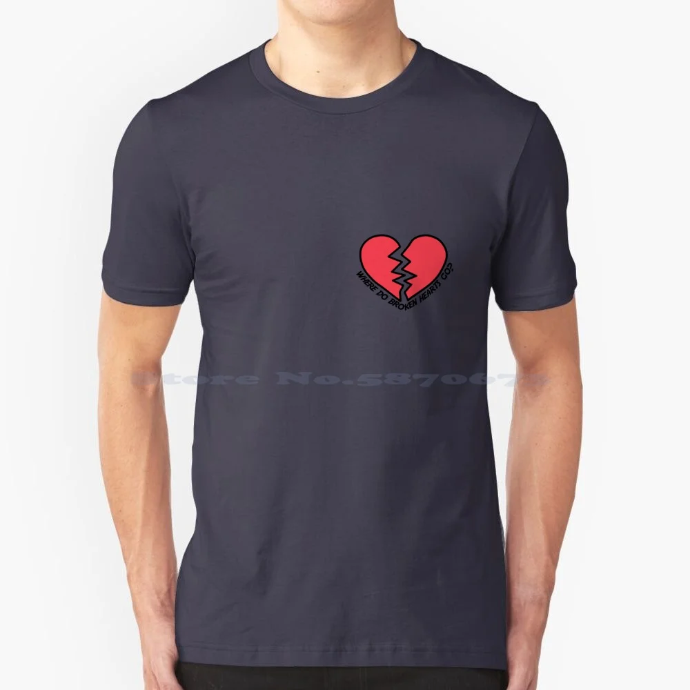 Where Do Broken Hearts Go T Shirt 100% Cotton Tee 1d Four Made In The Am Liam Payne Niall Horan Zayn Malik Red Hearts Tumblr