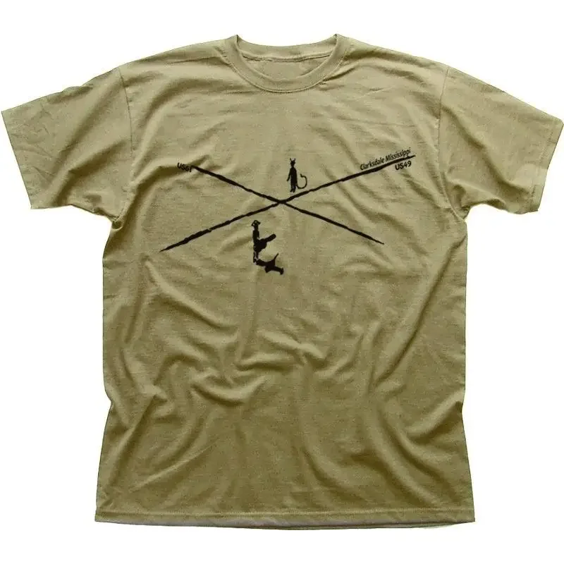 Crossroads Blues T Shirt Robert Johnson Clapton Vai Satriani khaki OZ9158