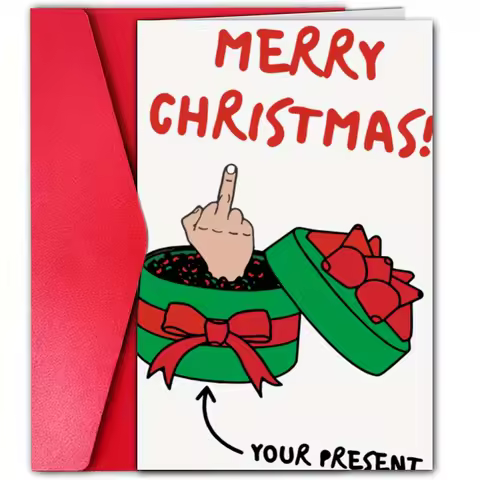 1pc, Christmas card, funny Christmas card, the best gift for family, friends, merry Christmas card
