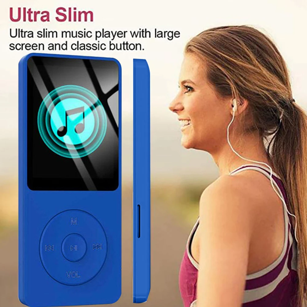 MP3-speler 1,8 inch scherm MP3 Walkman Bluetooth-compatibel 5.0 Ondersteuning 128G TF-kaart met video/voicerecorder/FM-radio/e-book