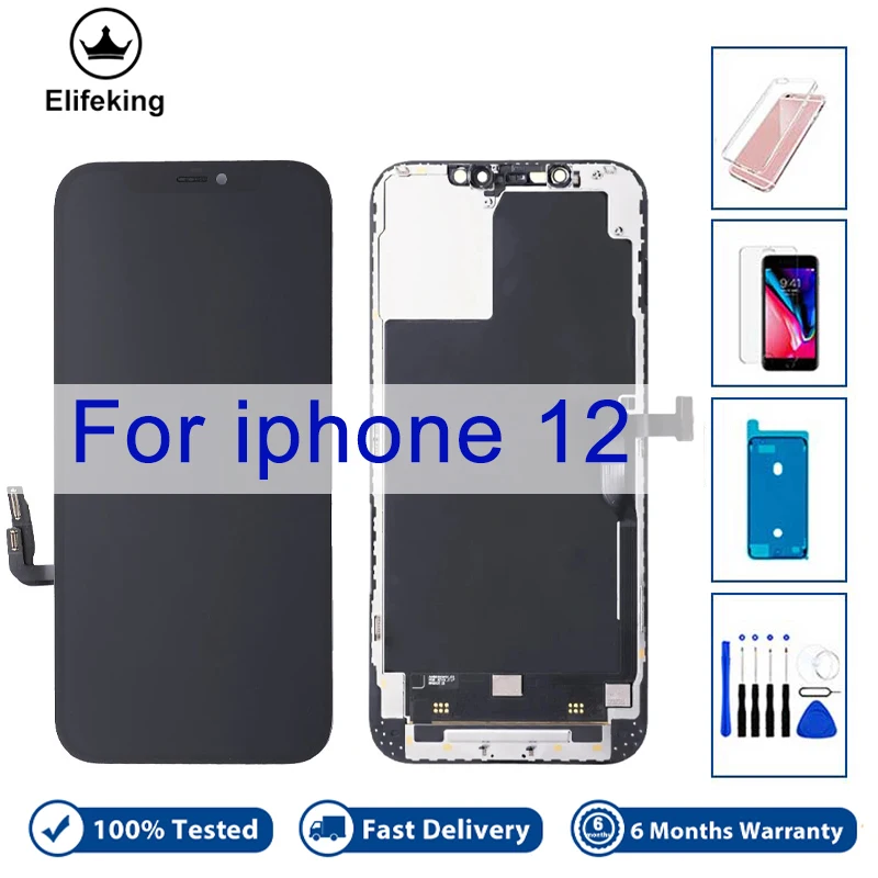 

LCD Screen Replacement for iPhone 12 Touch Display A2172 A2402 A2404 Digitizer Frame Incell Quality Assembly with Free Tools