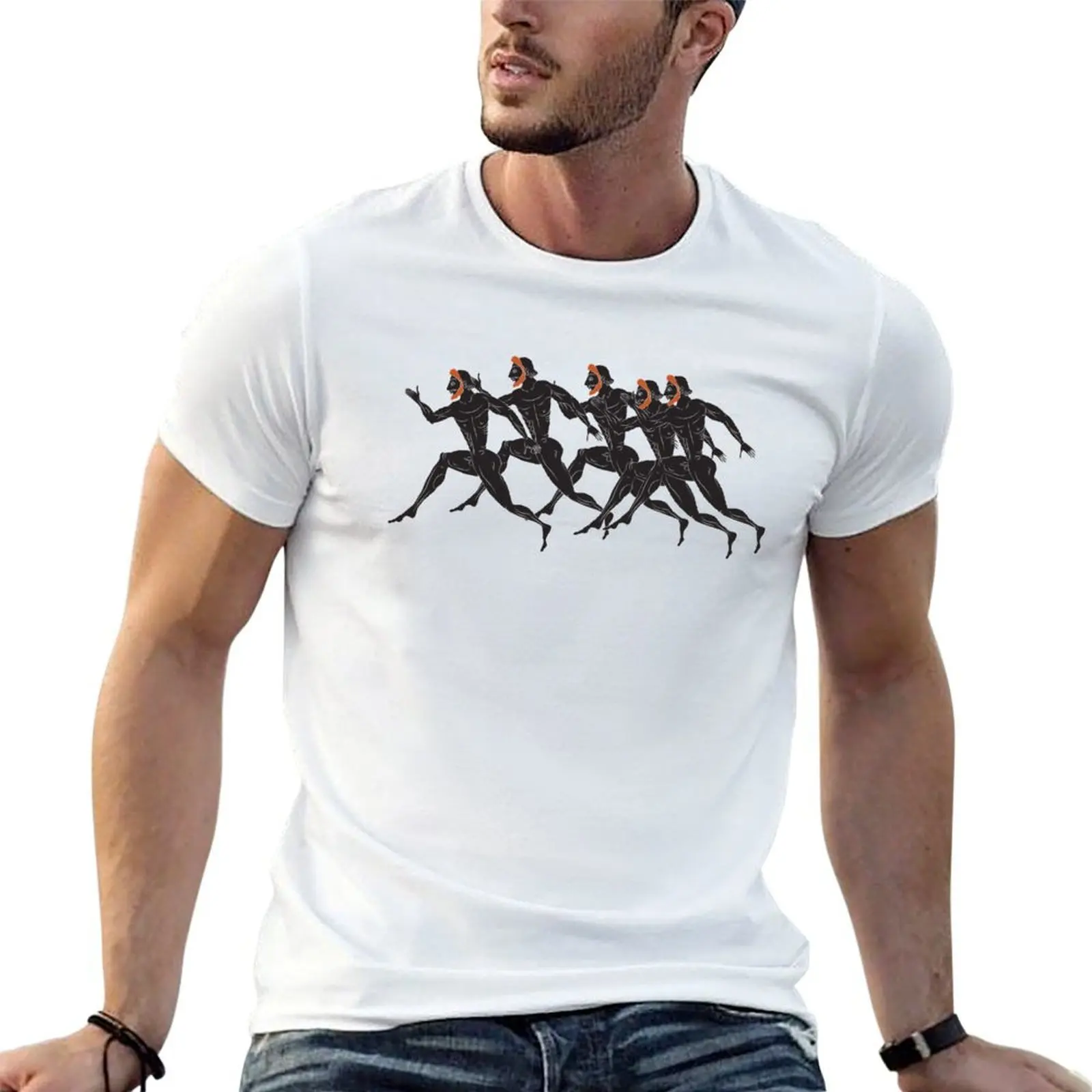 

Ancient Greek Runners T-Shirt t shirts for man pack cotton t shirts for man graphic funny man t shirts graphic T-shirt