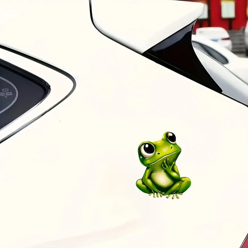 1pc Cute Frog Vinyl Sticker/Suitable for s Trucks Motorcycles Walls/Self-adhesive Sticker Sing Funn Car Laptop Window Bumpe